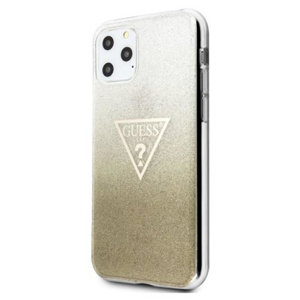 Puzdro Guess iPhone 11 Pro Max GUHCN65SGTLGO Glitter Triangle - zlaté