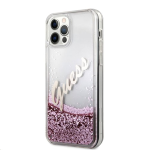 
                GUHCP12MGLVSPI Guess Liquid Glitter Vintage Zadní Kryt pro iPhone 12/12 Pro 6.1 Pink