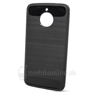Puzdro Carbon Lux TPU Motorola Moto E4 - čierne