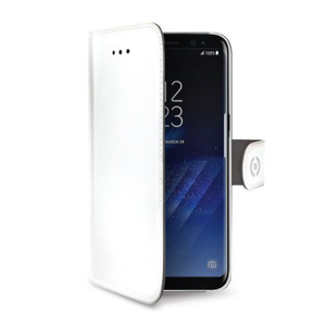 Púzdro typu kniha CELLY Wally pre Samsung Galaxy S8 Plus, PU kože, biele